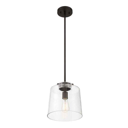Hampton Bay Mullins 10 in. 1-Light Oil Rubbed Bronze Pendant Hanging Light