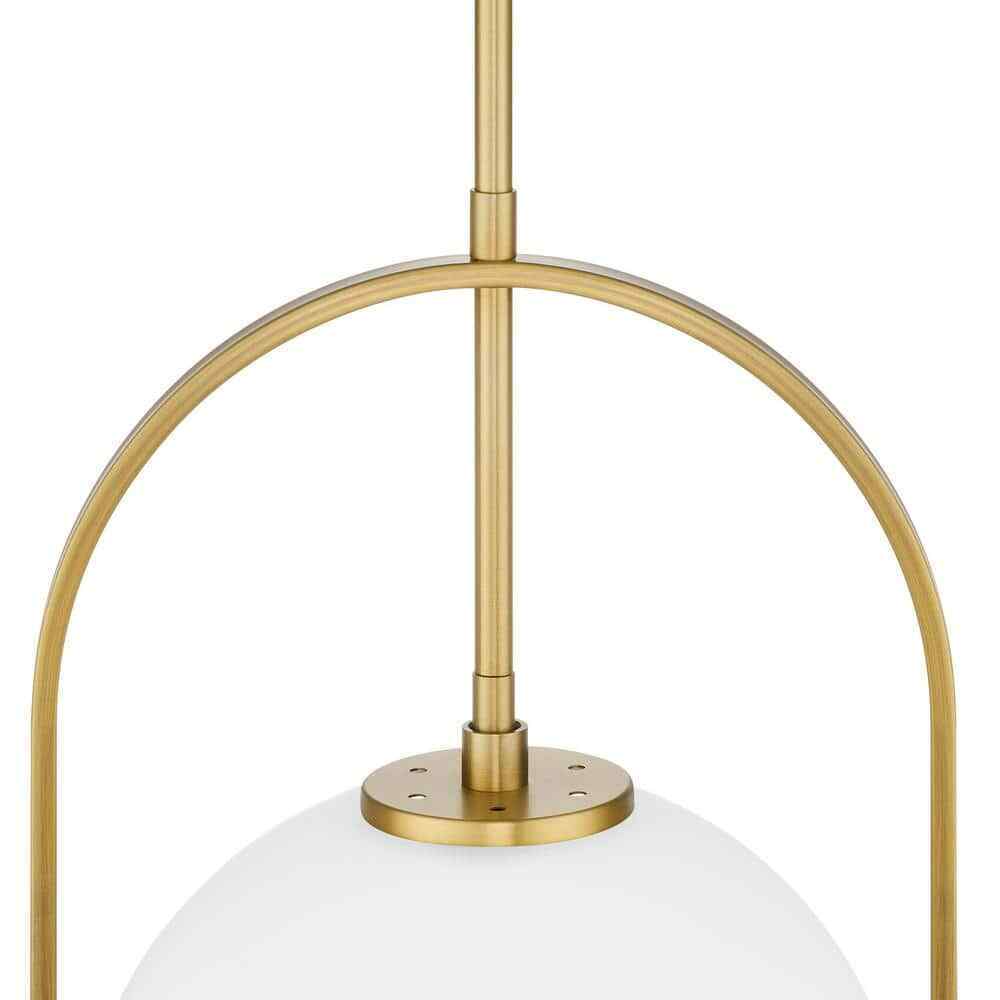 Home Decorators Owens 1-Light Gold Pendant Light Fixture w/ Globe Glass Shade