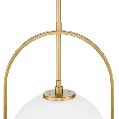 Home Decorators Owens 1-Light Gold Pendant Light Fixture w/ Globe Glass Shade