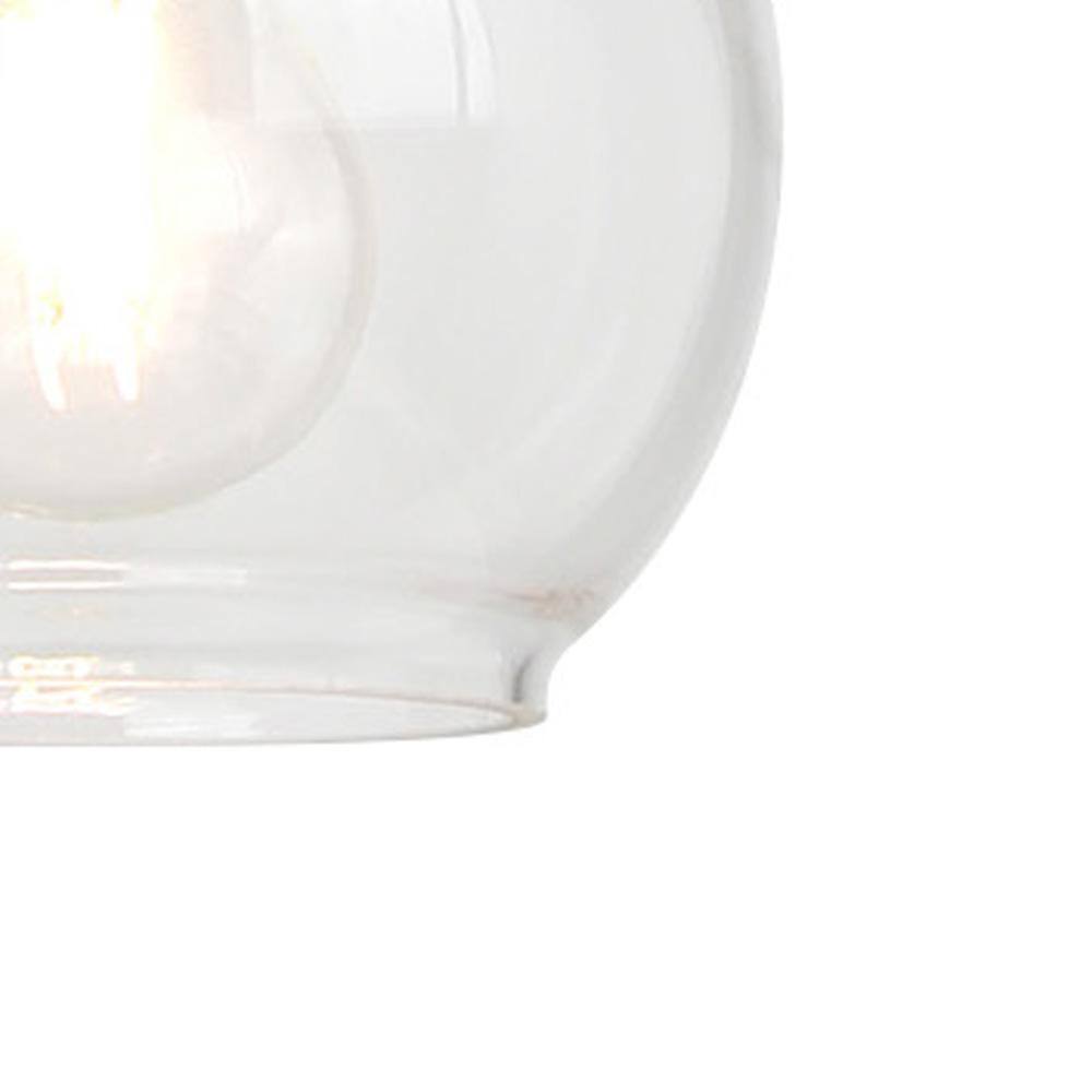 Hampton Bay Florabelle 6 in. Mini-Pendant Matte Black Clear Globe Glass Shade