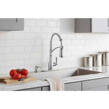 Glacier Bay Mandouri 1-Handle Spring Neck Pull Down Sprayer Kitchen Faucet SS