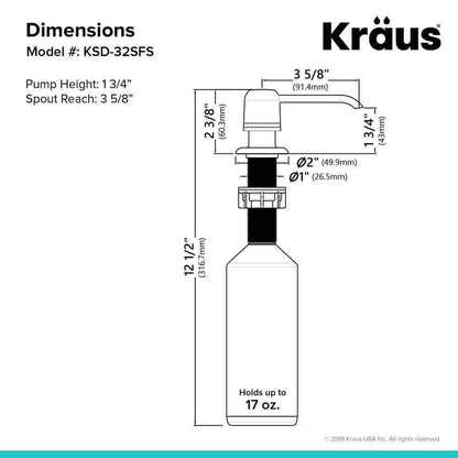 KRAUS Kitchen Soap Dispenser in All-Brite Spot Free Stainless Steel KSD-32SFS