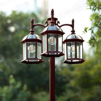 LUTEC 3-Head Rust Outdoor Post Light 7150630272