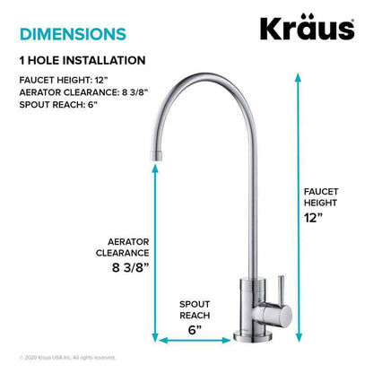 KRAUS Purita Single Handle 100% Lead-Free Beverage Faucet in Chrome FF-100CH