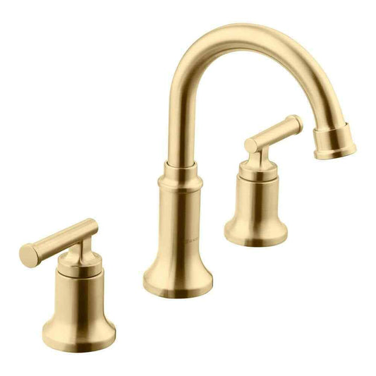 Glacier Bay Oswell 8 in. Widespread 2-Handle High-Arc Bathroom Faucet Matte Gold