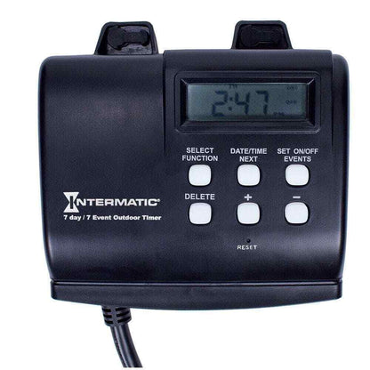 Intermatic 15 Amp 7-Day Outdoor Digital Plug-In Timer - Black HB880RD89