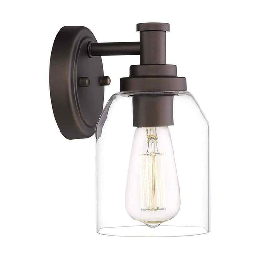 JAZAVA Oil Rubbed Bronze Finish with Clear Shade Vanity Sconces Lights