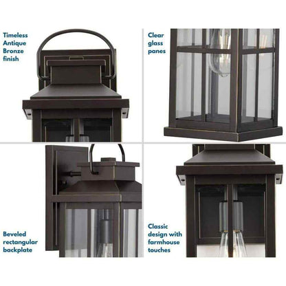 Progress Lighting Williamston 7 in. Antique Bronze Clear Glass Wall Lantern