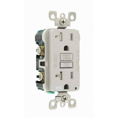 Leviton 20 Amp SmartlockPro Weather/Tamper Resistant GFCI Duplex Outlet Gray