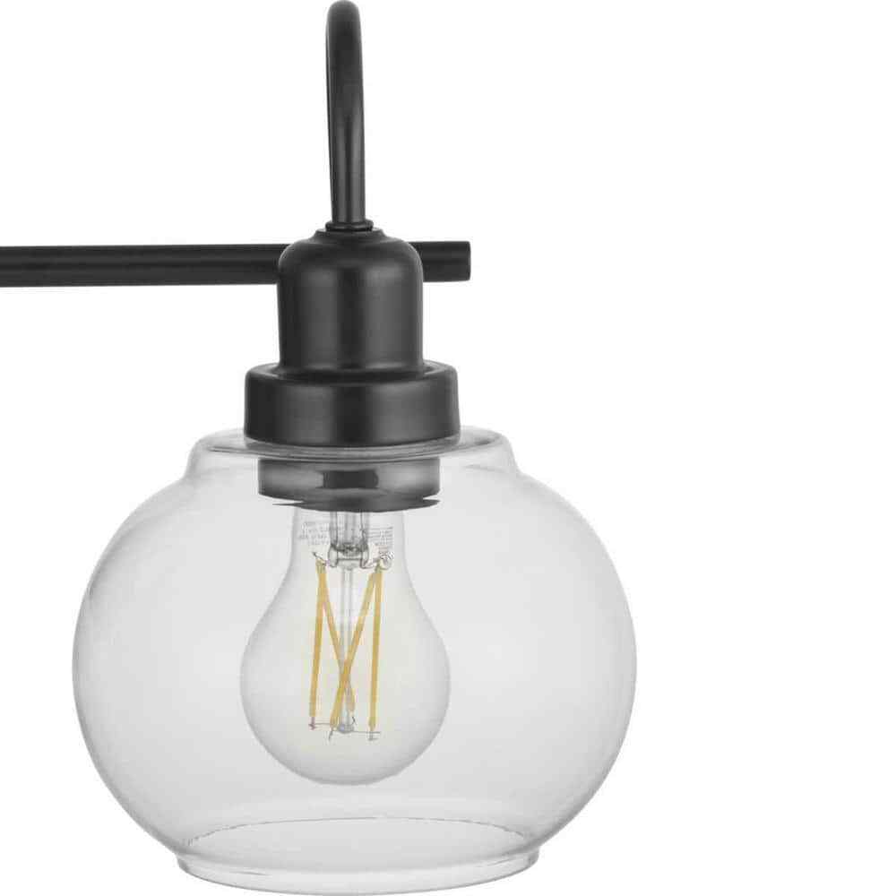 Home Decorators Halyn 23 in. 3-Light Matte Black Bathroom Vanity Light