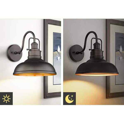 JAZAVA Farmhouse 11 in. Oil Rubbed Bronze Finish Gooseneck Barn Light