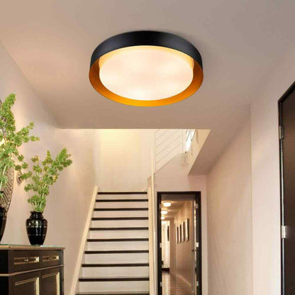 EDISLIVE Victor 23.6 in. 5-Light Minimalist Black Flush Mount 81010000039408