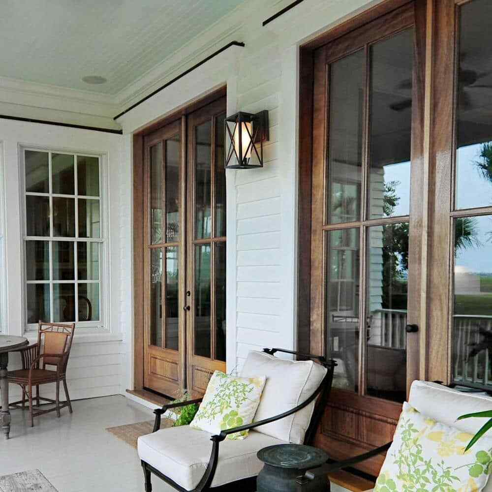 LNC 1-Light Modern Farmhouse Black Outdoor Wall Lantern Sconce Decorative Coach