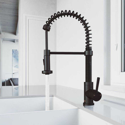 VIGO Edison Single Handle Pull-Down Sprayer Kitchen Faucet in Matte Black