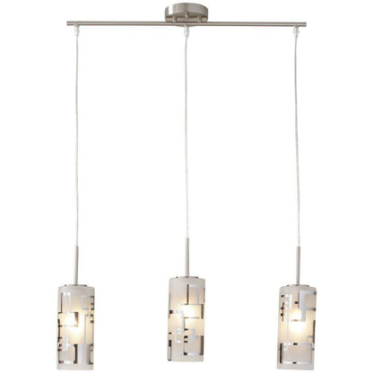 Hampton Bay Brushed Nickel Ceiling Mini Pendant Etched White Glass fixture