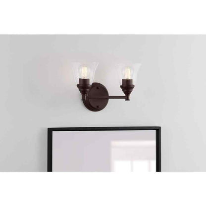 Hampton Bay Marsden 14.25 in. 2-Light Oil Rubbed Bronze Transitional Vanity