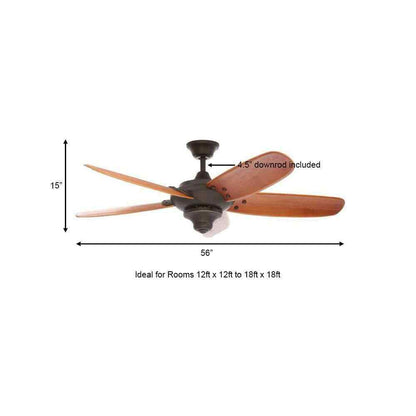 Home Decorators Altura 56 in. Indoor Oil-Rubbed Bronze Ceiling Fan w/ Remote