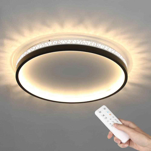 TOZING 16 in. Modern Black Dimmable Integrated LED Flush Mount Ceiling Light
