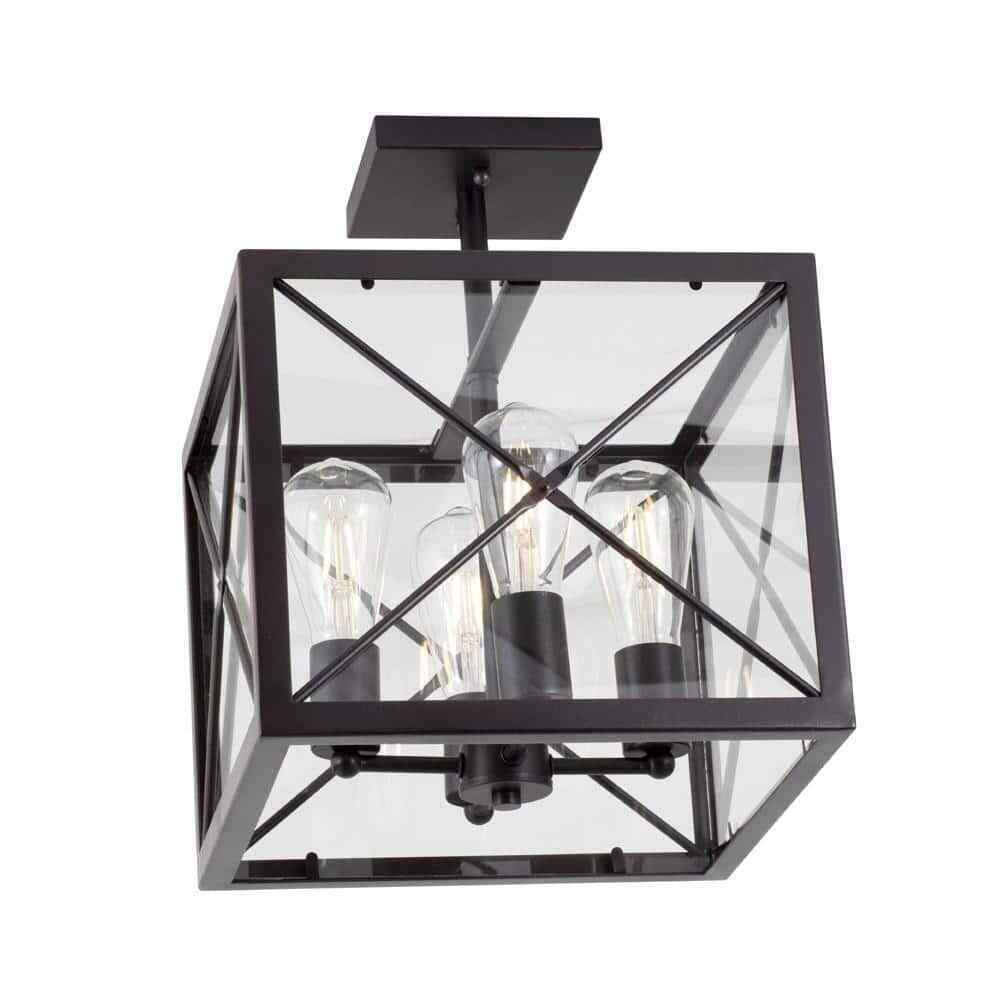 Designers Fountain 14 in. 4-Light Satin Bronze Ceiling Light Semi Flush Mount