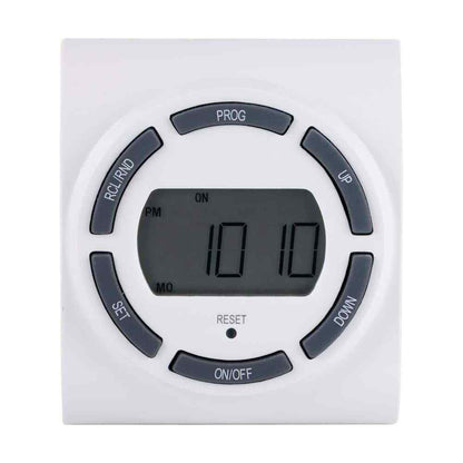 Defiant 15 Amp 7-Day Indoor Plug-In Digital Timer with 2-Grounded Outlets White