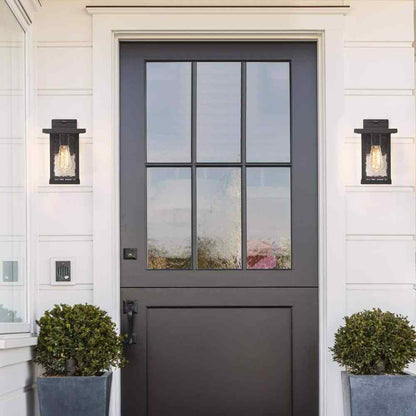 LNC 1-Light Black Modern Farmhouse Outdoor Wall Lantern Sconce