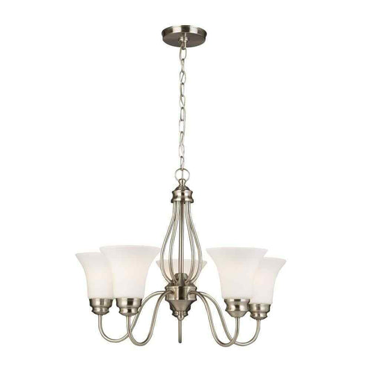 Hampton Bay Kensley Park 5-Light Brushed Nickel Hanging Candlestick Chandelier