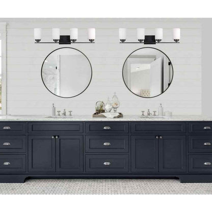 Bel Air Lighting Mod Pod 31.25 in. 4-Light Black Bathroom Vanity Light Fixture