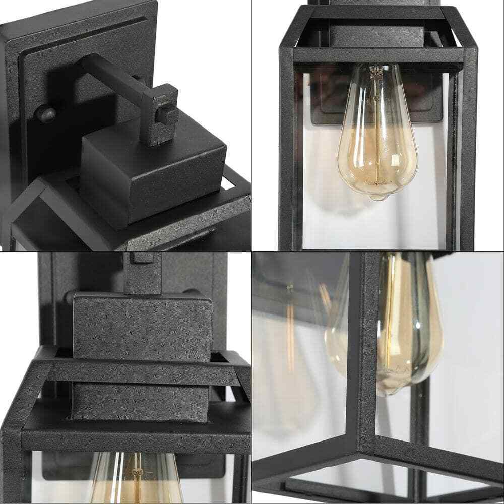 LNC Modern Black Outdoor Wall Sconce 1-Light Cage Rustic Outdoor Lighting