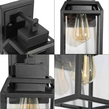 LNC Modern Black Outdoor Wall Sconce 1-Light Cage Rustic Outdoor Lighting