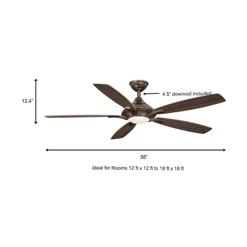 Home Decorators Petersford 56 in. Integrated LED Oil Rubbed Bronze Ceiling Fan