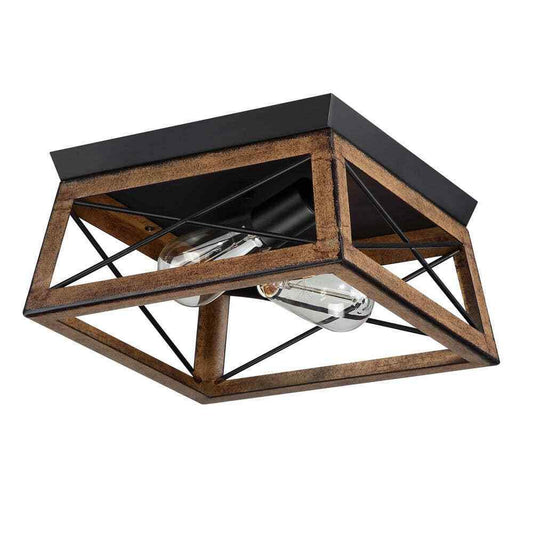 Hukoro Mousse 12 in. W. 2-Light Flush Mount with Matte Black Finish