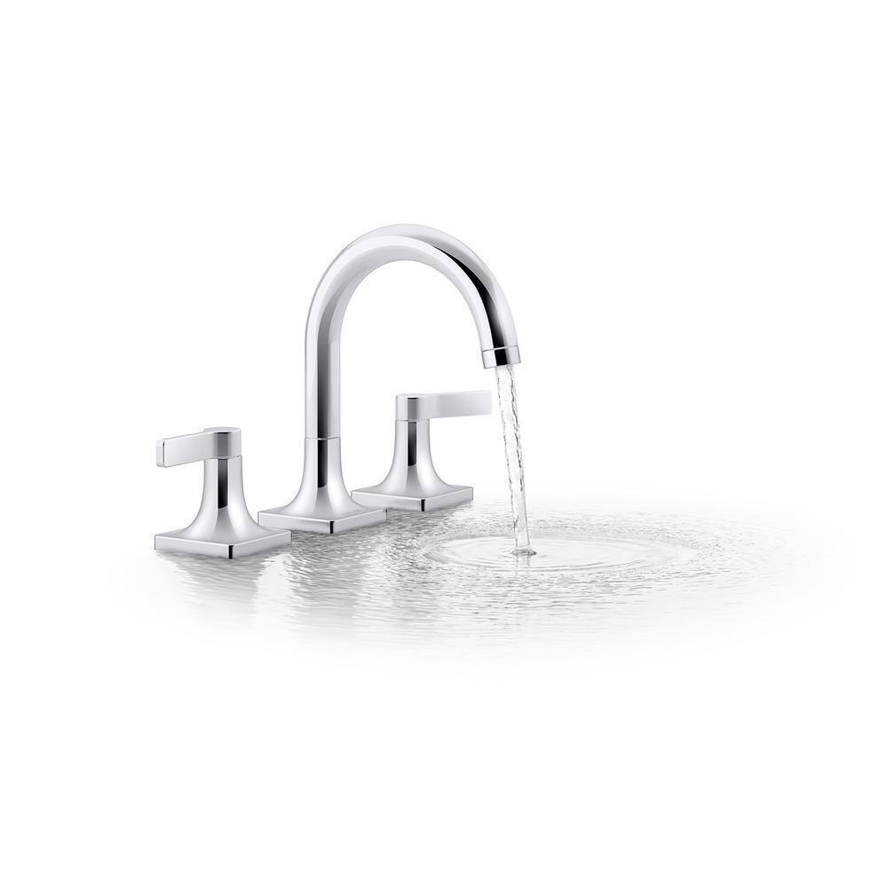 KOHLER Contemporary 8 in. Widespread 2-Handle Bathroom Faucet in Polished Chrome
