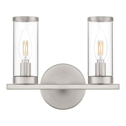 Hampton Bay Loveland 10.5" 2-Light Brushed Nickel Bathroom Vanity Light Fixture