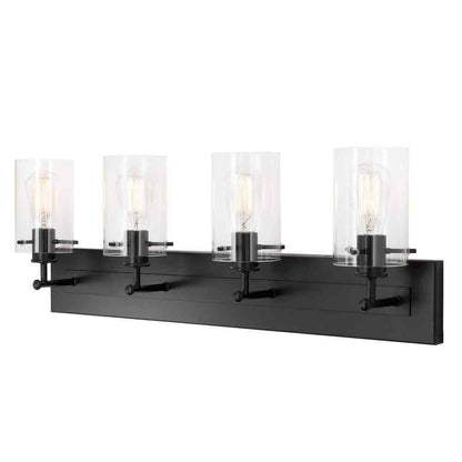 Hampton Bay Regan 29.25 in. 4-Light Matte Black Bathroom Vanity Light