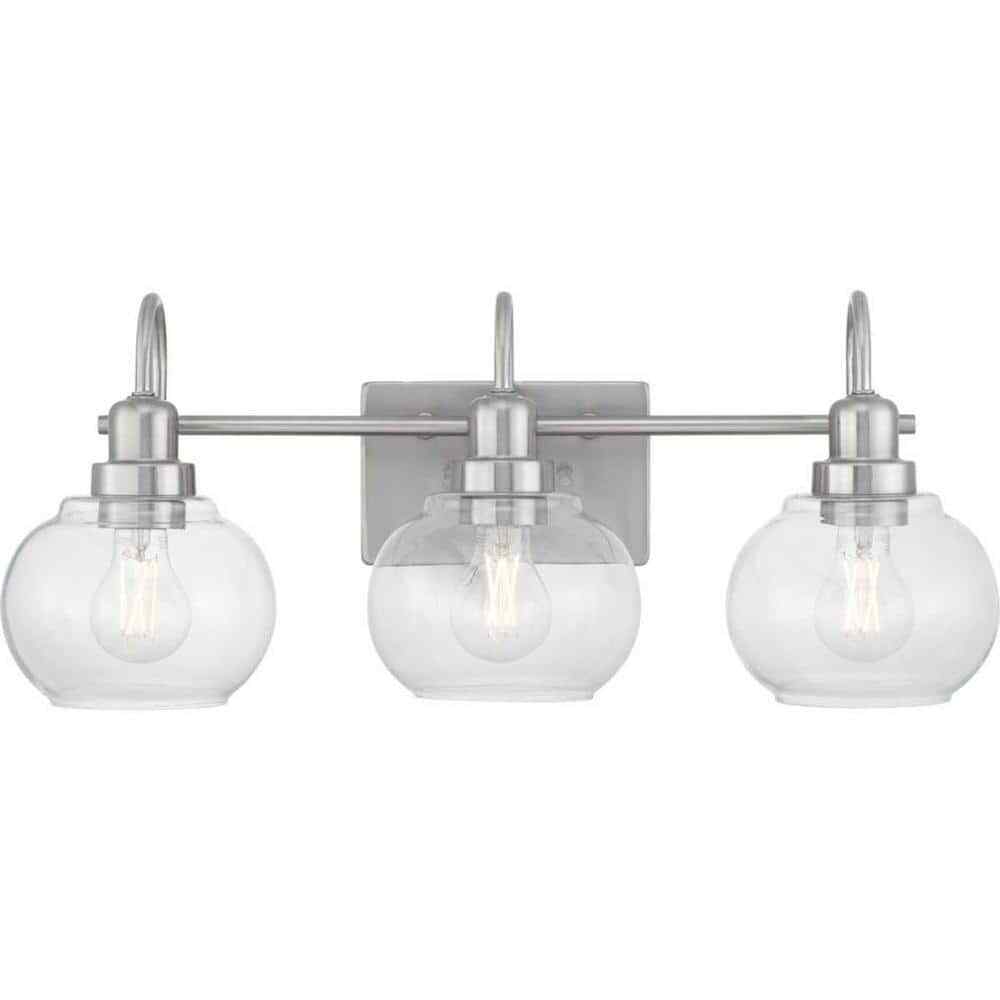 Home Decorators Halyn 23 in. 3-Light Brushed Nickel Bathroom Vanity Light