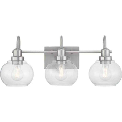 Home Decorators Halyn 23 in. 3-Light Brushed Nickel Bathroom Vanity Light