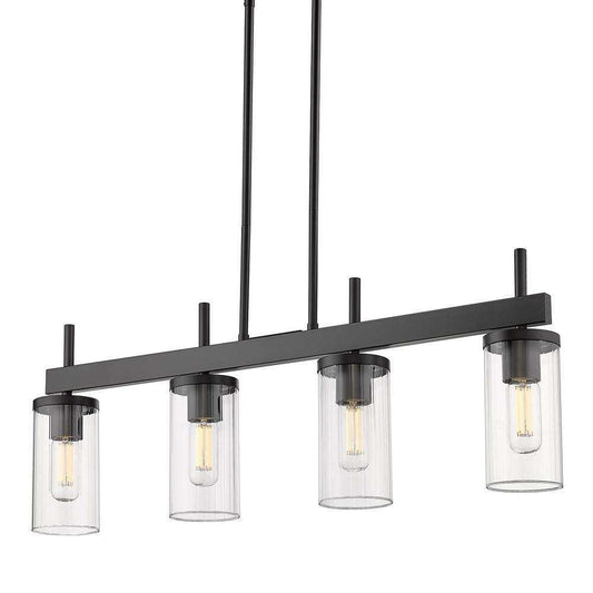 Golden Lighting Winslett 4-Light Matte Black Linear Pendant
