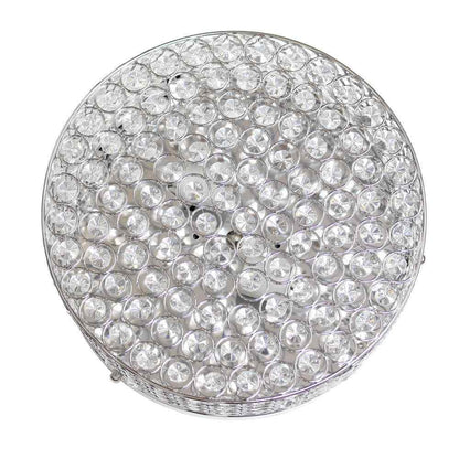 12 in. 2-Light Chrome Round Glam Flush Mount