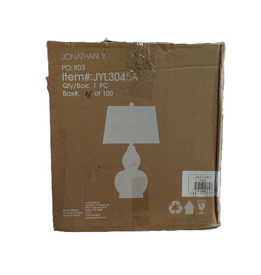 JONATHAN Y Stockholm 28.5 in. Blue Glaze Ceramic LED Table Lamp JYL3045A
