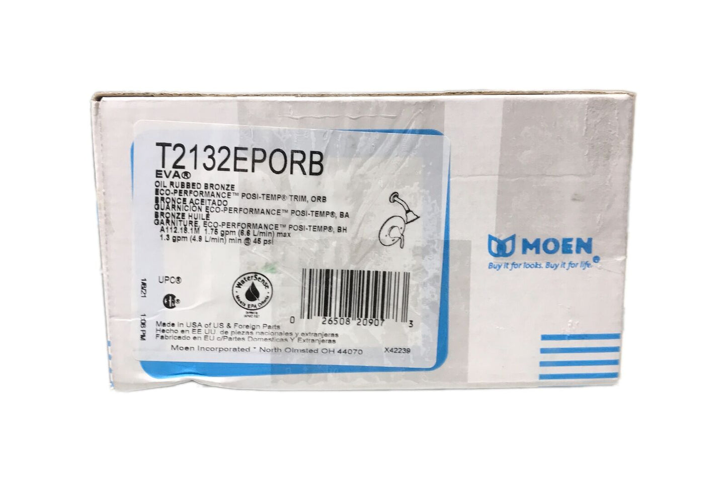 MOEN Eva Single-Handle Posi-Temp Trim Kit w/ Eco-Performance Shower Head Bronze