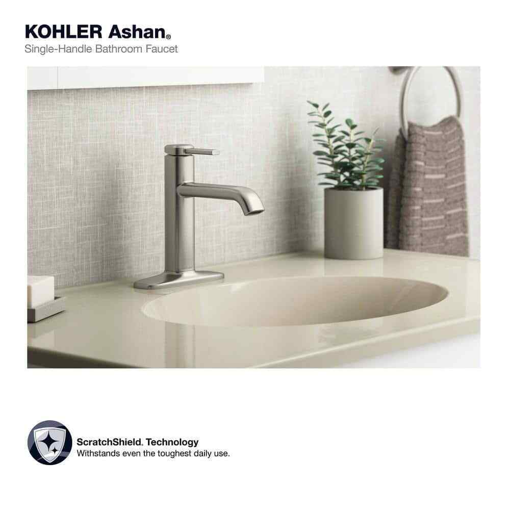 KOHLER Ashan Single Hole Single-Handle Bathroom Faucet in Vibrant Brushed Nickel