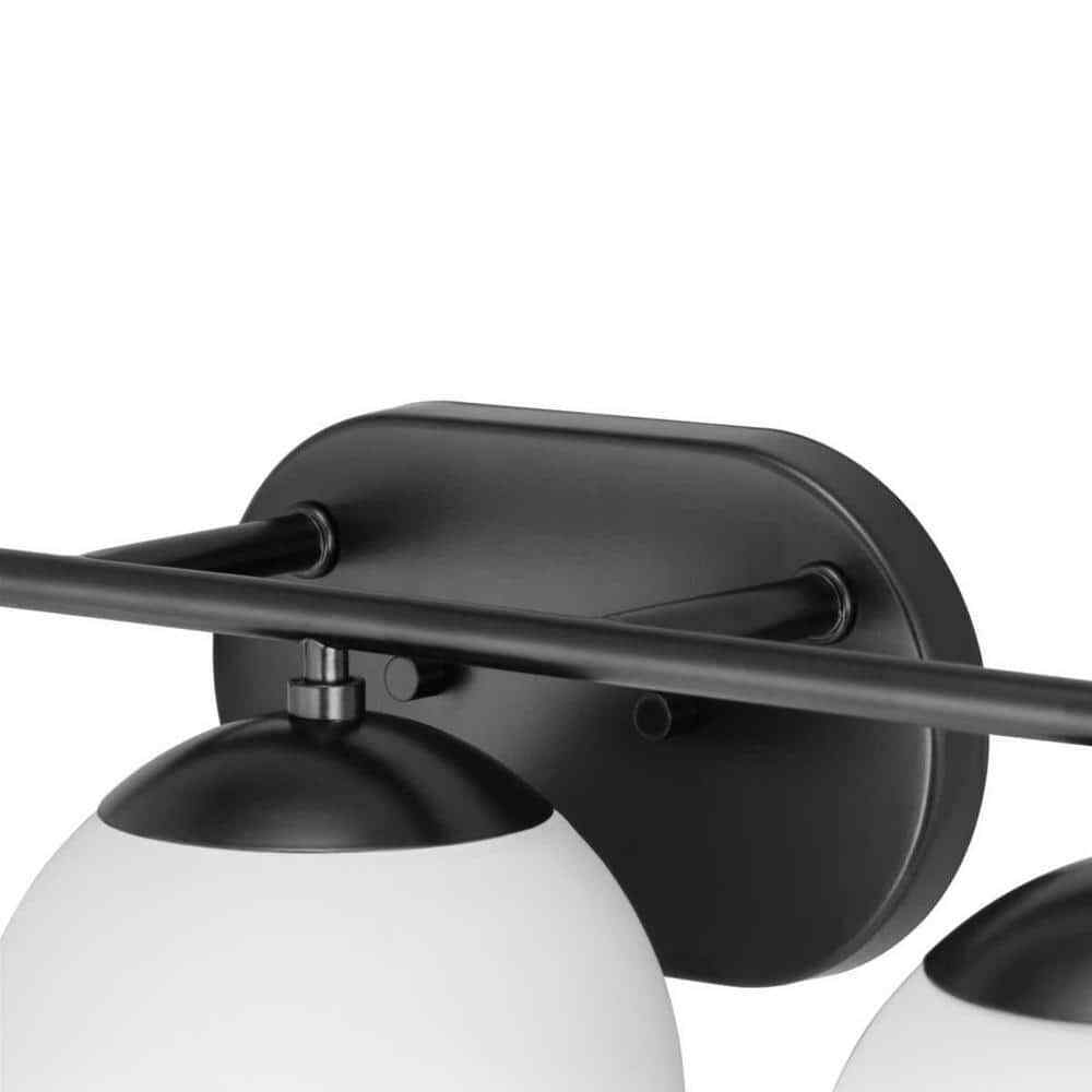 Progress Lighting Hartnett 8 in. 3-Light Matte Black Vanity Light