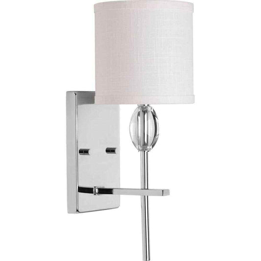 Progress Lighting Status Polished Chrome Fabric Shade Coastal Bath Vanity Light