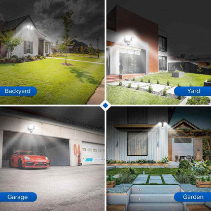 SANSI 180-Degree Black Motion Sensor Outdoor Integrated LED Flood Light