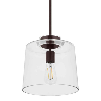 Hampton Bay Mullins 10 in. 1-Light Oil Rubbed Bronze Pendant Hanging Light