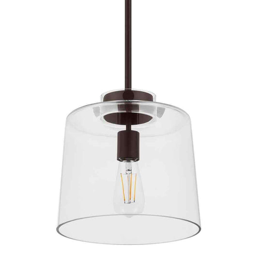 Hampton Bay Mullins 10 in. 1-Light Oil Rubbed Bronze Pendant Hanging Light