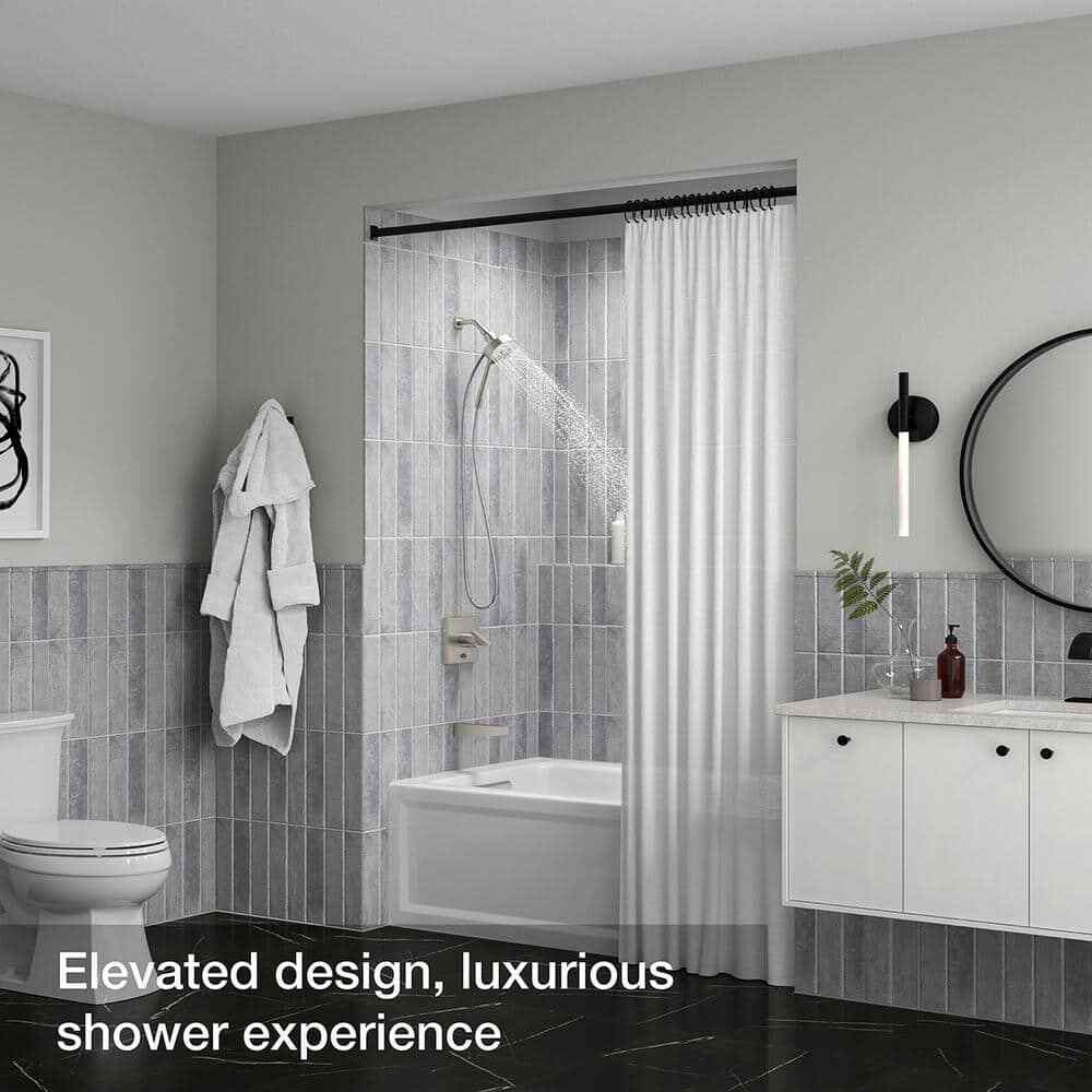 KOHLER Lively 4-Spray Wall Mount Handheld Shower Head in Vibrant Brushed Nickel