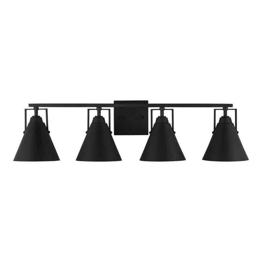 Home Decorators Insdale 4-Light Matte Black Modern Industrial Vanity Light