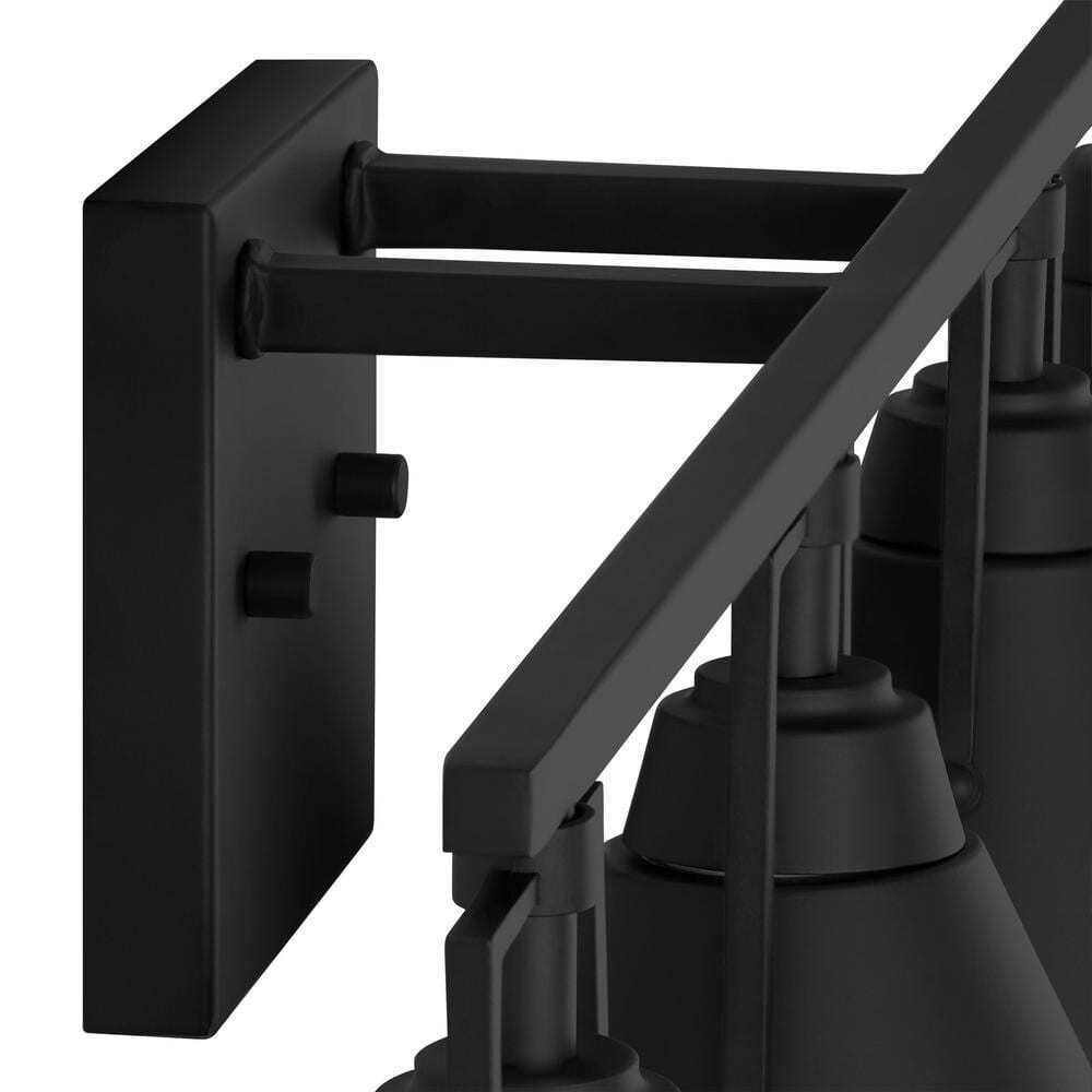 Home Decorators Insdale 4-Light Matte Black Modern Industrial Vanity Light