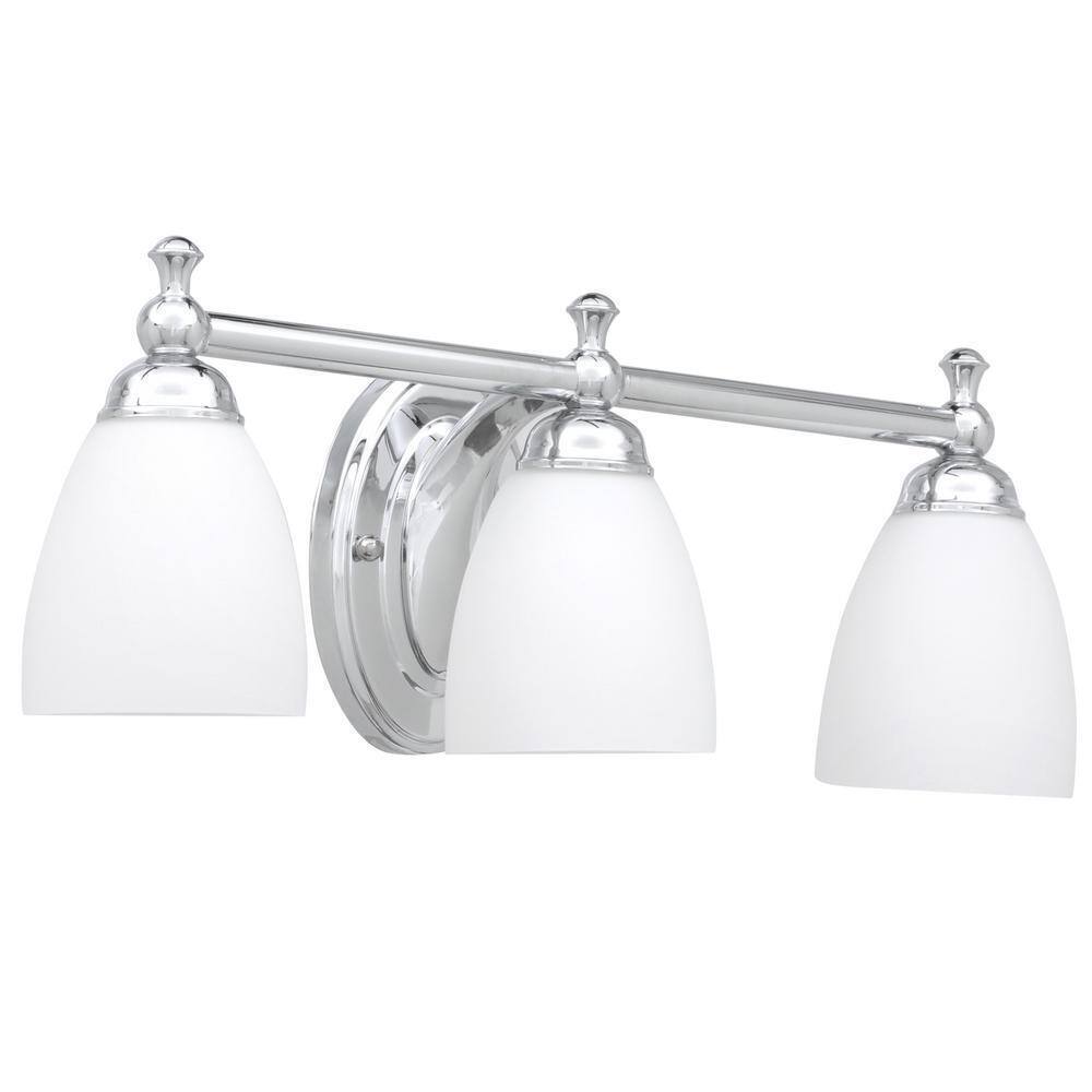 Hampton Bay Solomone  3-Light Polished Chrome Bathroom Vanity Light Fixture